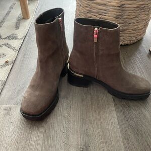 Nine West Brown Suede Ankle Boots
